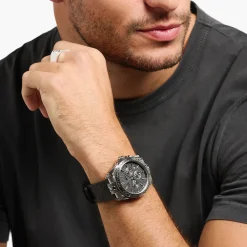 Shop Herrenuhr Rebel at Heart Totenkopf silber schwarz Herren Uhren|Uhren